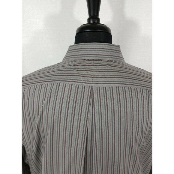 Murano Long Sleeve Dress Casual Shirt Mens 17.5 Neck Gray Purple 23" Chest - Picture 7 of 9